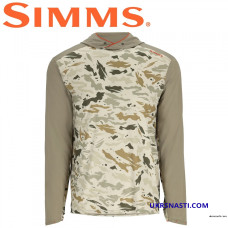 Худи Simms Bugstopper SolarFlex Hoody Ghost Camo Stone/Stone размер M